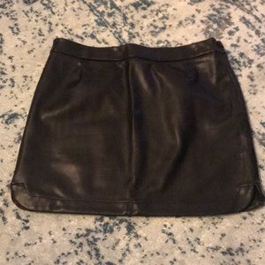Black faux leather skirt.